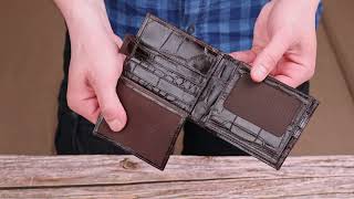 Чоловічий компактний гаманець із натуральної фактурної шкіри Canpellini 21509 коричневий