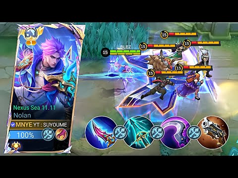 NOLAN NEXUS SEA 11.11 NEW BEST 1 SHOT BUILD FOR SOLO RANK!! 😱 (100% BROKEN!) - MLBB