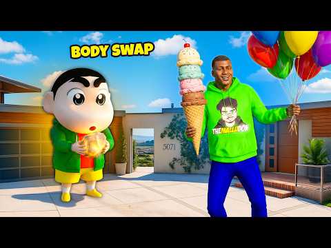 24 മണിക്കൂർ BODY SWAP! 😱 Franklin & Shinchan Total Chaos 🔥 | GTA 5 Malayalam