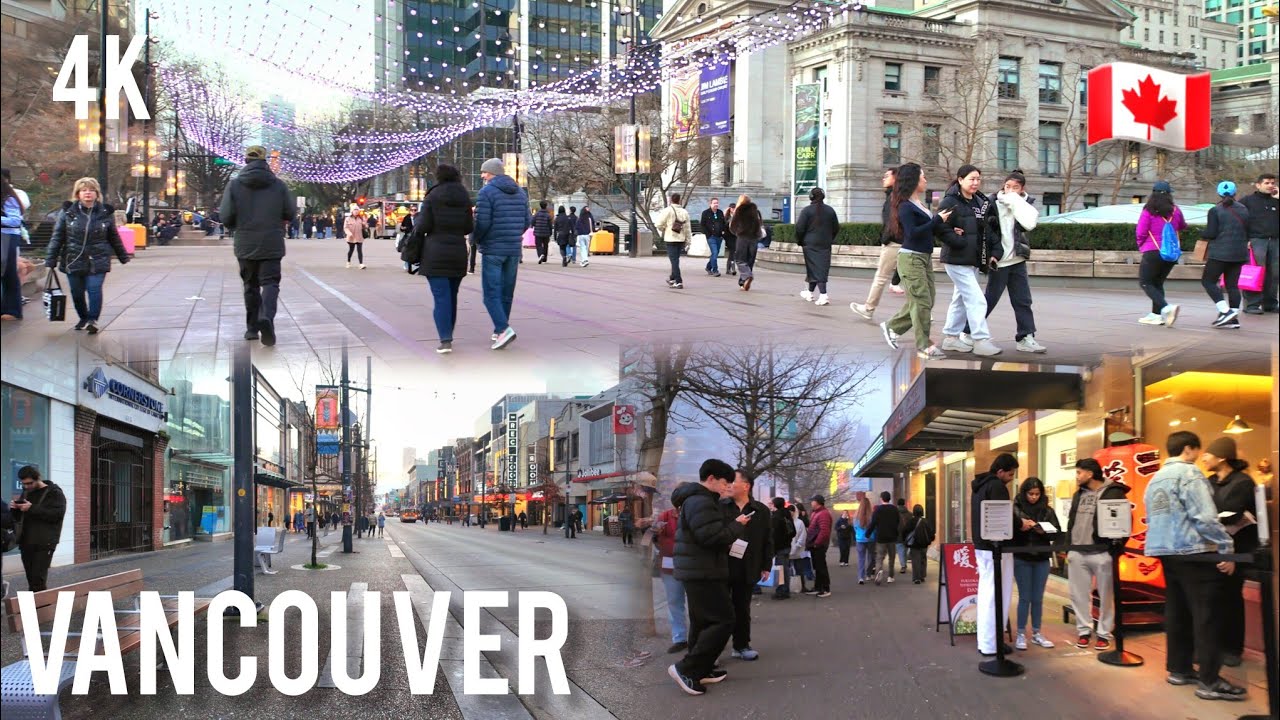Immersive street-level walking tour through Vancouver Gastown, Canada, showcasing authentic urban landscapes, local architecture, and the vibrant atmosphere of the city's neighborhoods