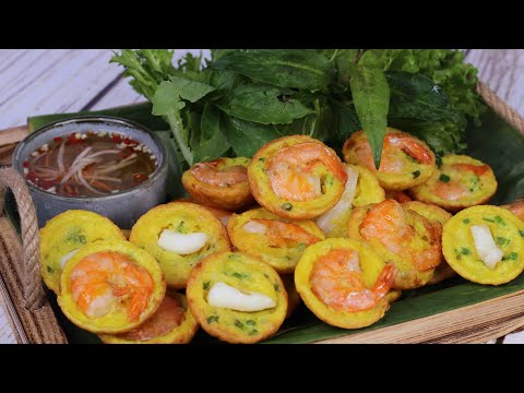 Bánh Khọt - Chia sẻ khuôn chiên bánh cho tất cả loại bếp - Bánh giòn thật thơm ngon | Bếp nhà Diễm |