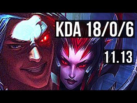 KAYN vs ELISE (JUNGLE) | 18/0/6, Legendary, 700+ games | KR Master | v11.13