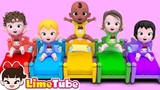 Download lagu Five Little Monkeys Jumping On The Bed 🐒🛏️ | Fun Nursery Rhymes Compilation for Kids mp3