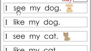 Very first sight word sentences 4 see