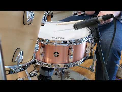 (SOLD) Snares - Q Drum Co. 5.5x14 Copper Plate Snare Drum