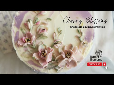 "Cherry blossoms" Chocolate Sculpture Painting by Butter&Blossoms