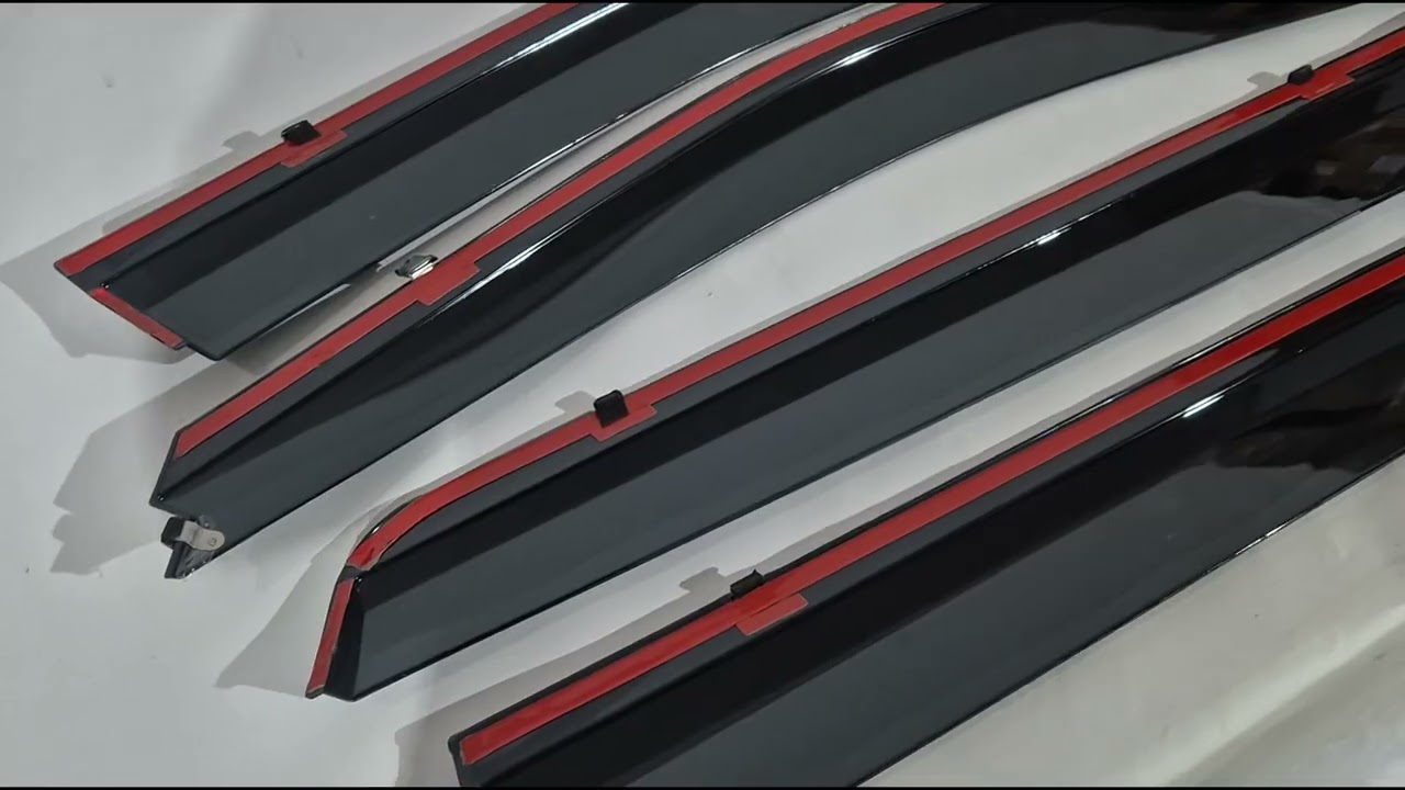 Ветровики с хромированным молдингом (4 шт, Niken) Video 1