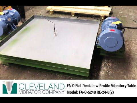 Flat Deck Low Profile Vibratory Table for Settling Powder Material - Cleveland Vibrator Co.
