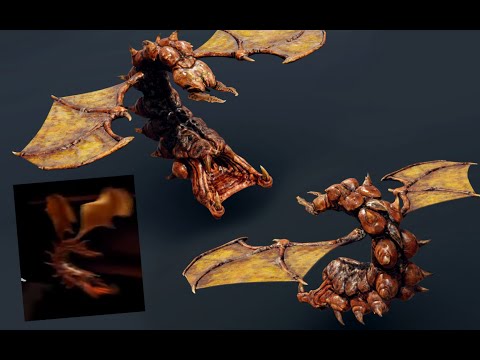 Cinematic Mutalisk Texturing Process