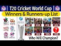 ICC T20 World Cup Winners Runners Up List Of All Seasons T20 World Cup Champions Runners Up