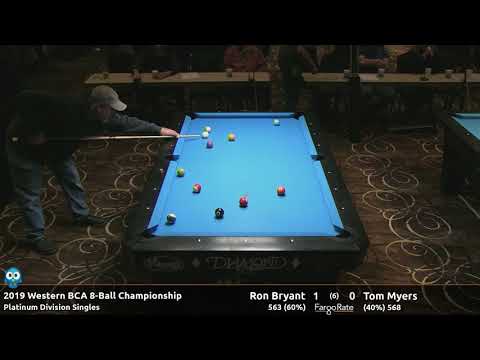 Ron Bryant vs Tom Myers - Platinum Singles - 2019 Western BCA 8-Ball Championship