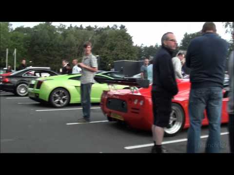 Best Carpark Ever?! - Veyron, 2 Koenigsegg, Zonda F, Aventador w/Capristos + LOUD Accelerations