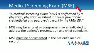 EMTALA, Medical Screening Exams, and Challenging Patients: Legal and Ethical Considerations