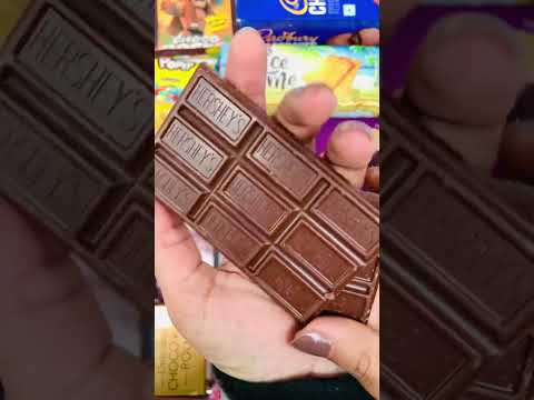 Unwrapping Hershey’s Creamy Milk Chocolate Bar | Chocolate ASMR #shorts