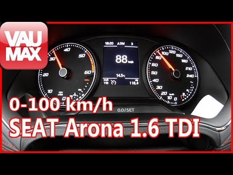Beschleunigung 0-100 km/h 2018er SEAT Arona 1,6 TDI 115 PS, Tachovideo, Acceleration, 0-60mph