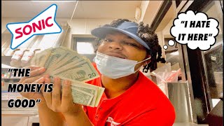 COME TO WORK WITH ME: AS A SONIC CARHOP/ DRIVE THU WORKER ( must watch 💯!!!!) #working #workwithme