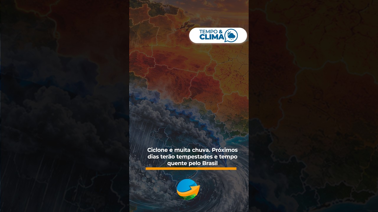 Ciclone avança pelo Centro-Sul e provoca chuva forte; calor ainda domina outras regiões