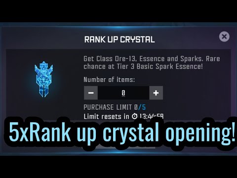 Crystal opening-5 rank up and 1 premium bot.