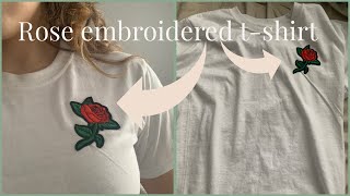 DIY Rose Patch T-shirt