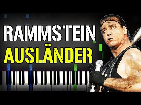 Rammstein - Ausländer Piano Tutorial (Sheet Music + midi) + Synthesia cover