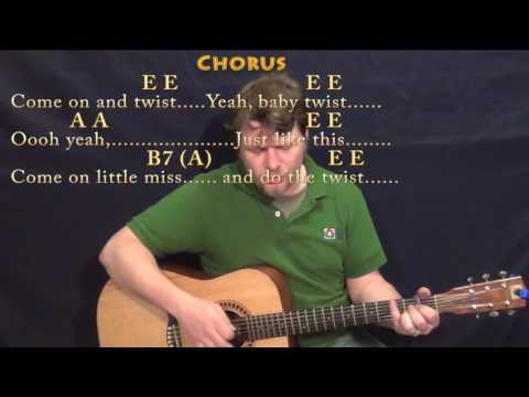 The Twist (Chubby Checker) Strum Guitar Cover Lesson in E with Chords/Lyrics