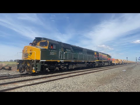 Up 7M24V ARTC SSR Ballast train with SSR’s C509 and BRM001 passing butcher Rd Gheringhap 2/12/2024