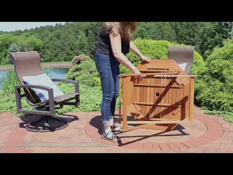Ultimate Patio Meranti Wood Octagon Outdoor Folding Patio Table Video