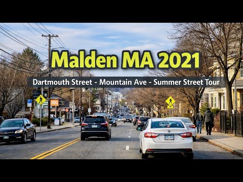 🚖 Malden MA 2021 | Dartmouth Street - Mountain Ave - Summer Street Tour