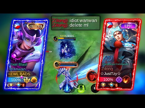 WANWAN VS TOP GLOBAL ZILONG TRASHTALKER! - WHO WILL WIN!? - MLBB