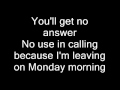 The baseballs - Monday morning lyrics 