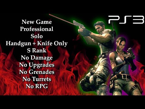Resident Evil 5 (PS3) - Professional, Solo, Handgun + Knife Only, S Rank