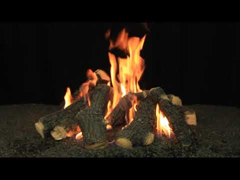 Hargrove 30 Inch Wilderness Oak Fire Pit Log Stack with Stainless Steel Burner