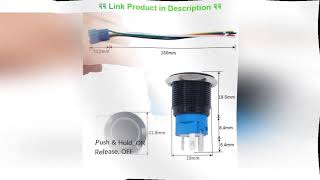 ✔ mxuteuk 19mm Momentary Push Button Switch 1 NO 1 NC SPDT ON/Off Black Metal Shell with 12v Red LE