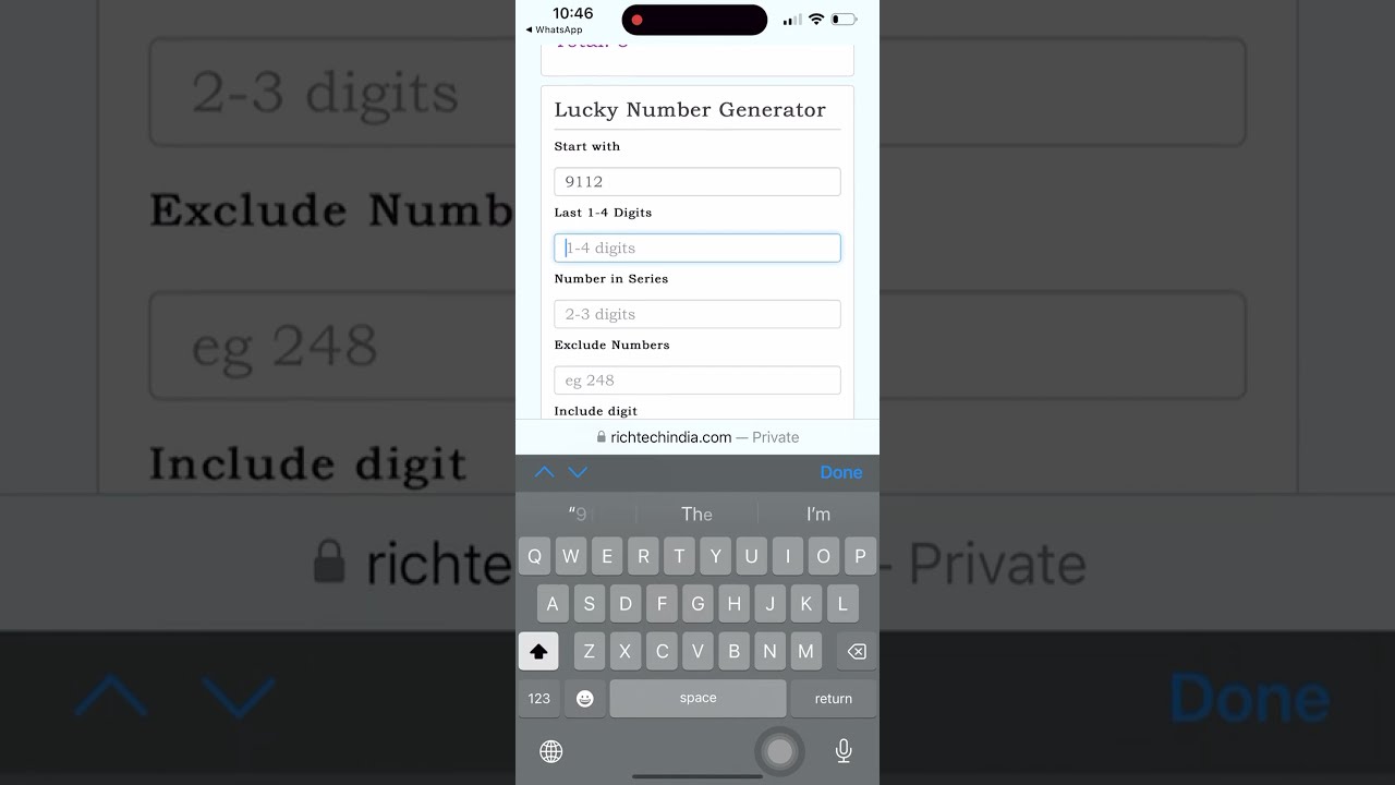 Lucky Number Utility - Calculate Total of your 10 Digit Mobile Number  and lucky number
