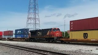 NB CN Intermodal, CN 3098, leading 2224, as MID DPU