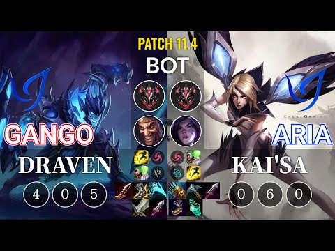 CGA Gango Draven vs CGA Aria Kai'Sa Bot - KR Patch 11.4