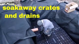 building soakaway with crates and drains
