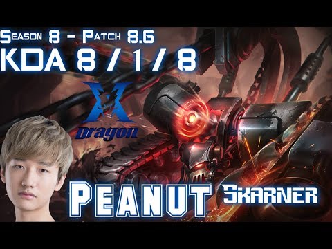 KZ Peanut SKARNER vs LEE SIN Jungle - Patch 8.6 KR Ranked