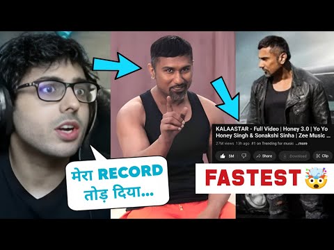 CARRY MINATI REACT ON KALAASTAR YO YO HONEY SINGH RECORDS 🤯🔥 FASTEST TO 5 MILLION LIKES