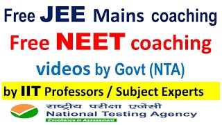neet video lectures Free JEE Mains coaching Free NEET coaching videos by Government Mock Test tips