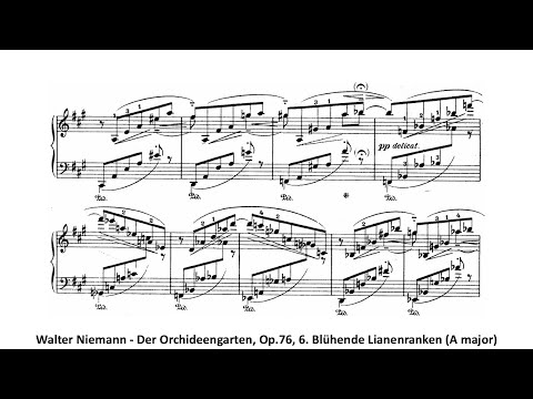 Walter Niemann - Der Orchideengarten, Op.76, 6. Blühende Lianenranken (A major)