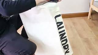 Textilný kôš na bielizeň kompaktný šedy