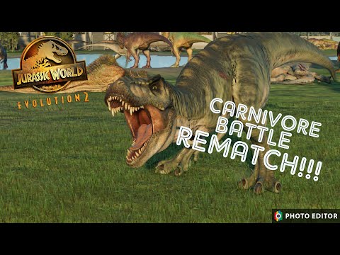Large Carnivore BATTLE ROYALE REMATCH!!! Jurassic World Evolution 2
