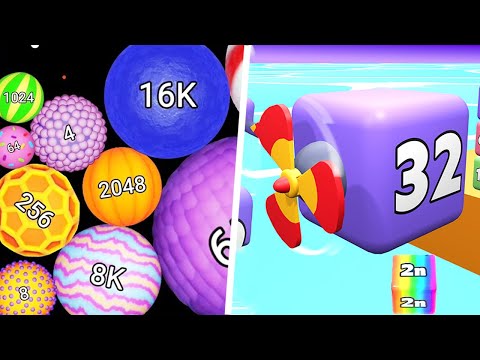 Satisfying Mobile Games - 2048 Marmalade vs Merge Jump ⭐ Number Games Max Update Gameplay