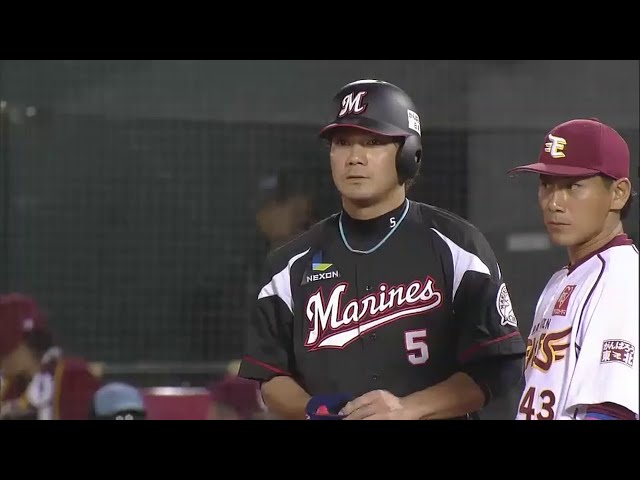 【3回表】マリーンズ・伊志嶺!! 9月4日以来のタイムリーヒットで先制点!! 2014/9/17 E-M