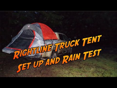 Rightline Truck Bed Tent Set Up and Rain Test Toyota Tacoma