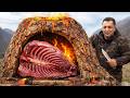 Giant Beef Ribs Grilled In A Volcano Oven