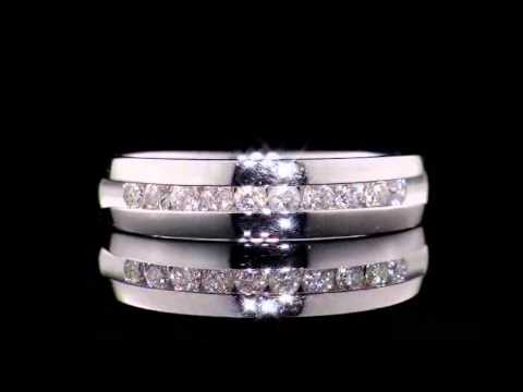 Men's Diamond Wedding Band 1/2 Carat in 10K White Gold