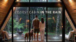 We stayed in the COZIEST CABIN in RAIN 🌧️ Rainforest Glam Camping | Study, Sleep, Relax ASMR