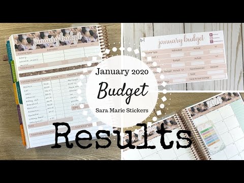 January 2020 Budget Results | Sara Marie Stickers | Erin Condren Deluxe Monthly |